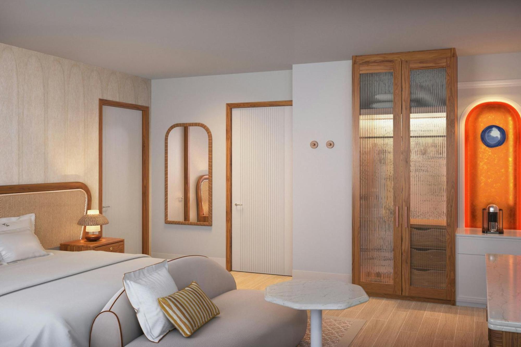Zimmer mit Kingsize-Bett zur Meerseite